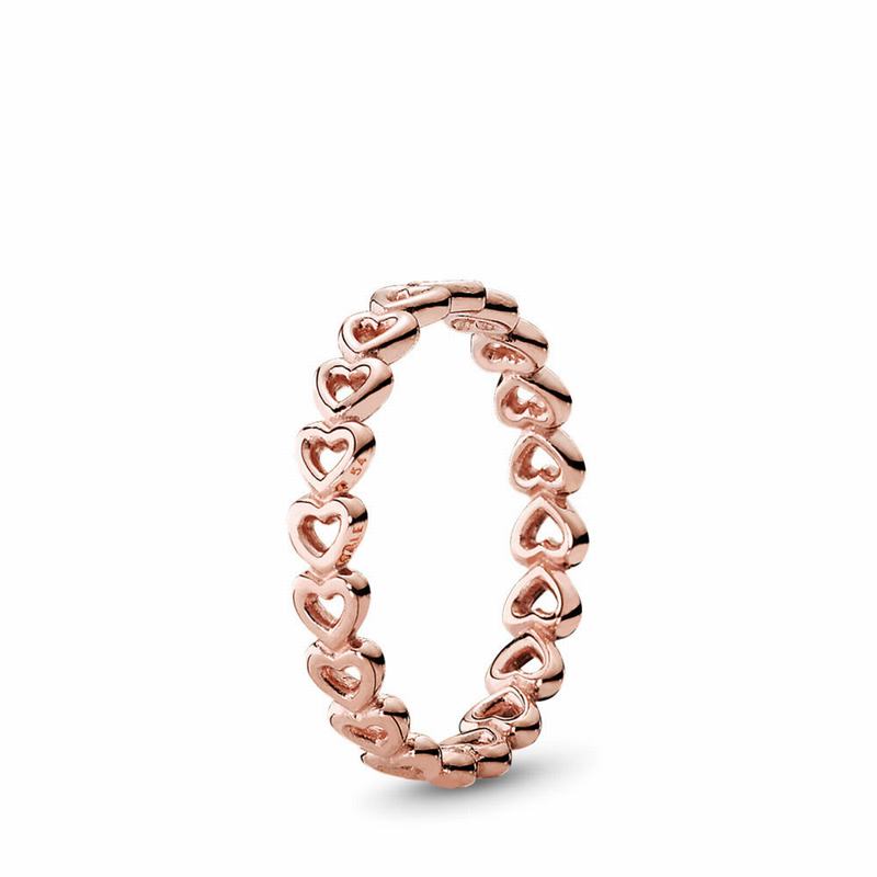 Pandora Australia Band of Hearts Stackable Ring - Pandora Rose™ | HIXELV962